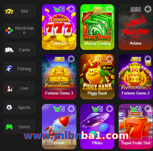 Main screen of Www.mlbnba1.com game page for PK players